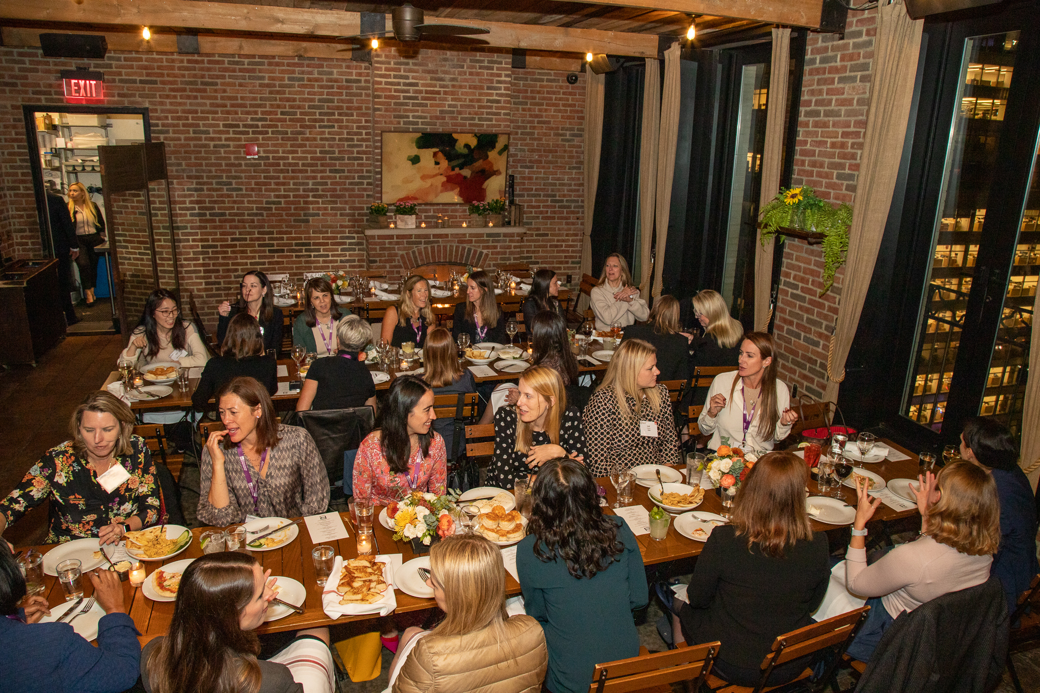 business women networking over lunch